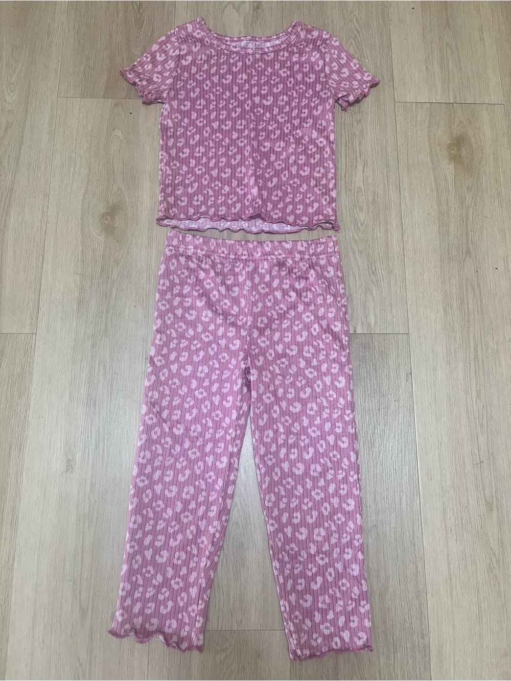 Tahari Pink Leopard-Print Short Sleeve Set